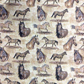 MSR Tabling Fabric Horses Polycotton Tabling Fabric 2041 235cm (4758840541273)