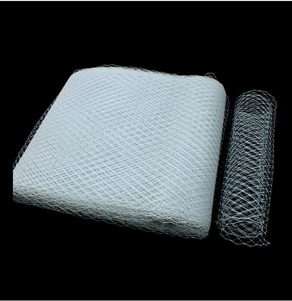 NET FABRIC Habby Net Fascinator White (6536457027673)