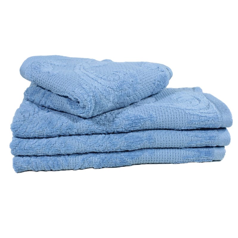 MicroCotton Expression Hand & Washcloth Towels 4-Pack- Blue