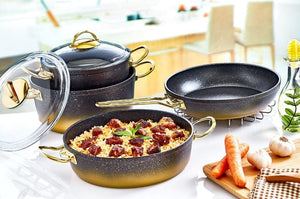 OMS POTS OMS Collection 7 Piece Non Stick Granite Cookware Pot Set (6946578104409)