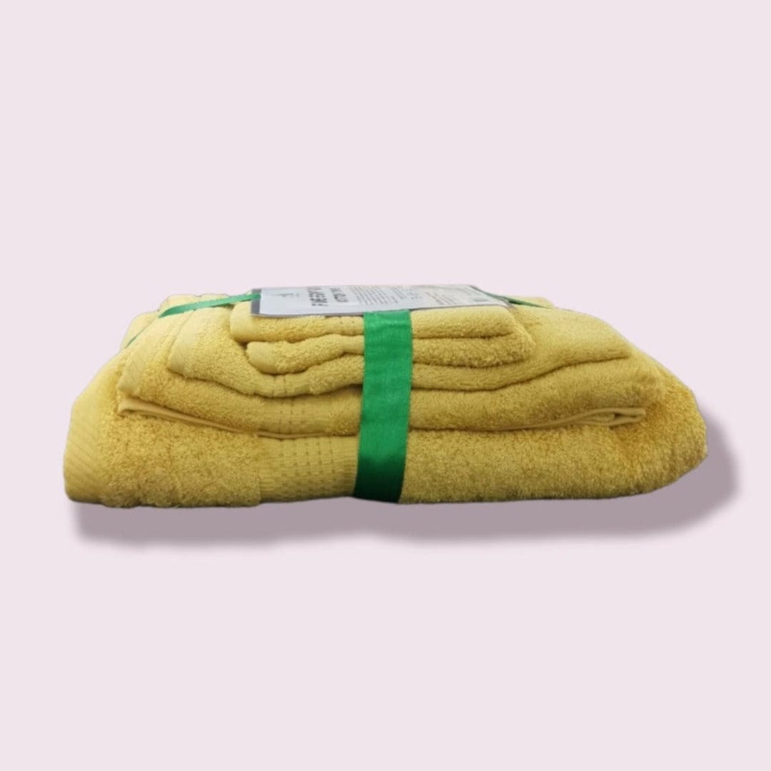 One Homechoice TOWEL Fine Egyptian Cotton Towels Set 5 Piece Gold (7226136952921)