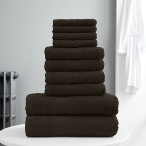 One Homechoice TOWEL Fine Egyptian Cotton Towels Set 8 Piece Brown (7222491480153)