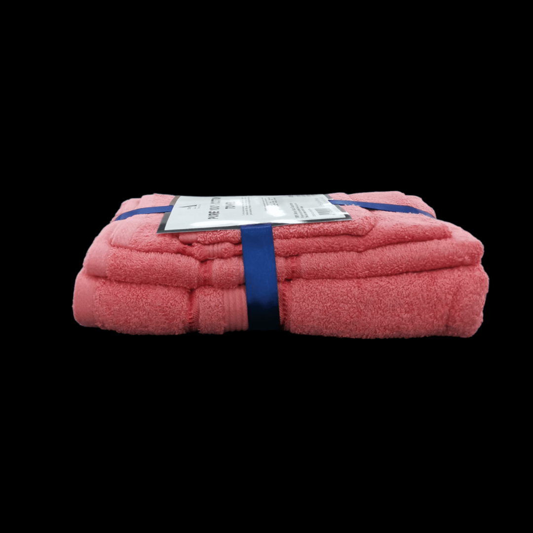 One Homechoice TOWEL Pure 100% Cotton Towels Set 4 Piece Leaving Coral (7226189414489)