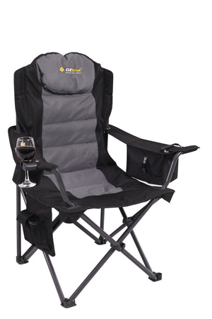 Oztrail camping chair Oztrail Big Boy Arm Chair 220kg Black FCE-BIGBL-F (7166703370329)
