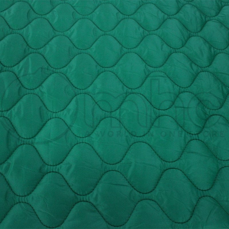 PADDED JACKETING Dress Fabrics Emerald Green Montcler Quilted Fabric 140cm (7283436388441)