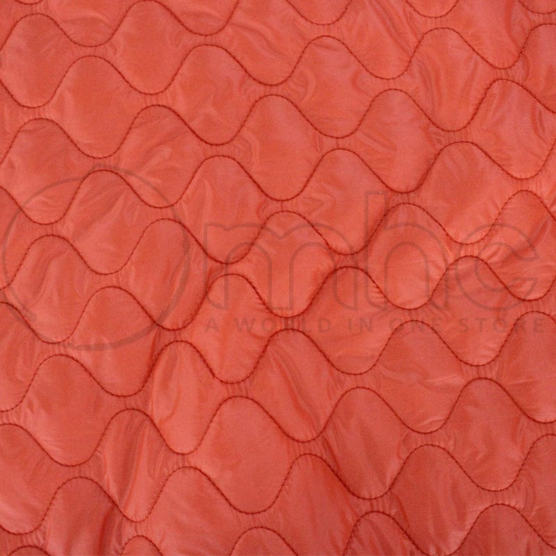 PADDED JACKETING Dress Fabrics Orange Montcler Quilted Fabric 140cm (7283436388441)