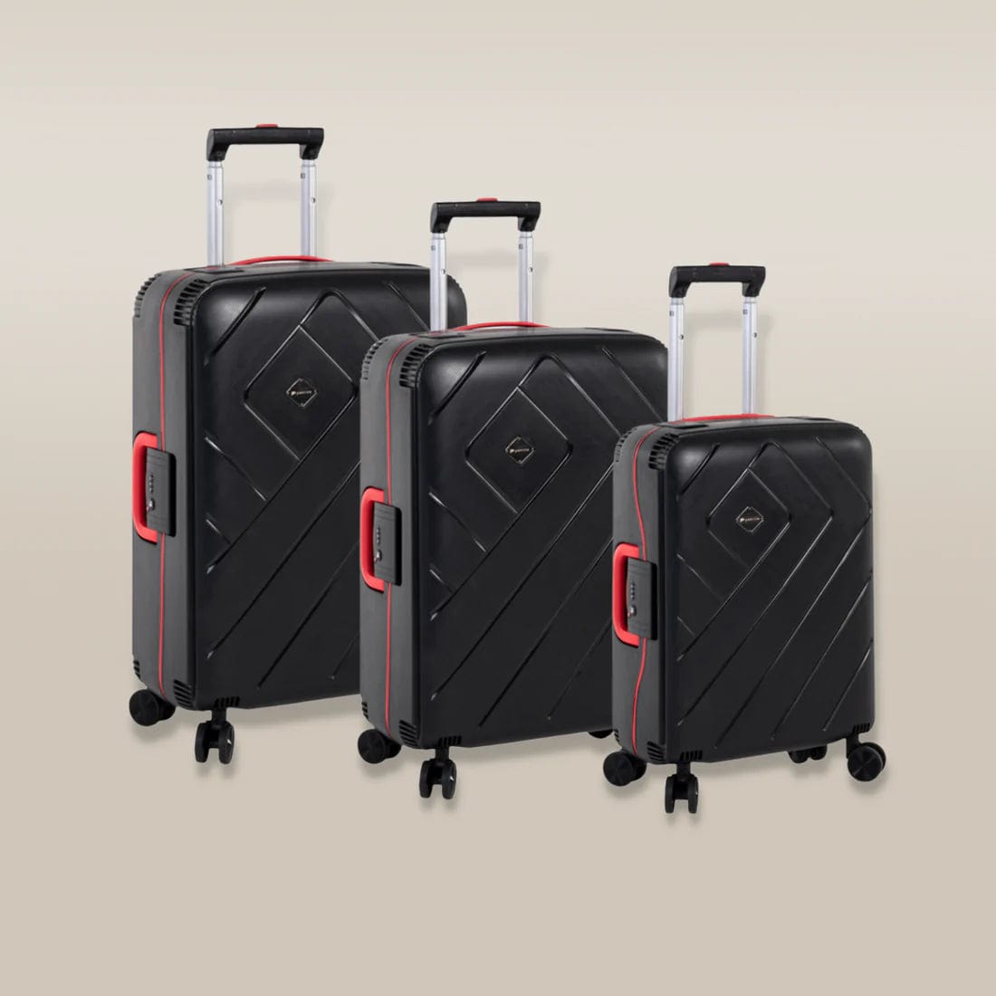 PAKLITE Luggage Paklite Calaxy 3 Piece Luggage Set Black (7193006669913)