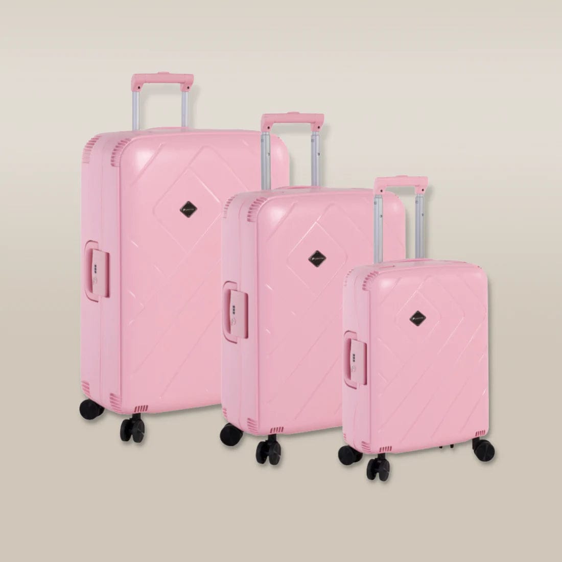 PAKLITE Luggage Paklite Calaxy 3 Piece Luggage Set Pink (7193006407769)