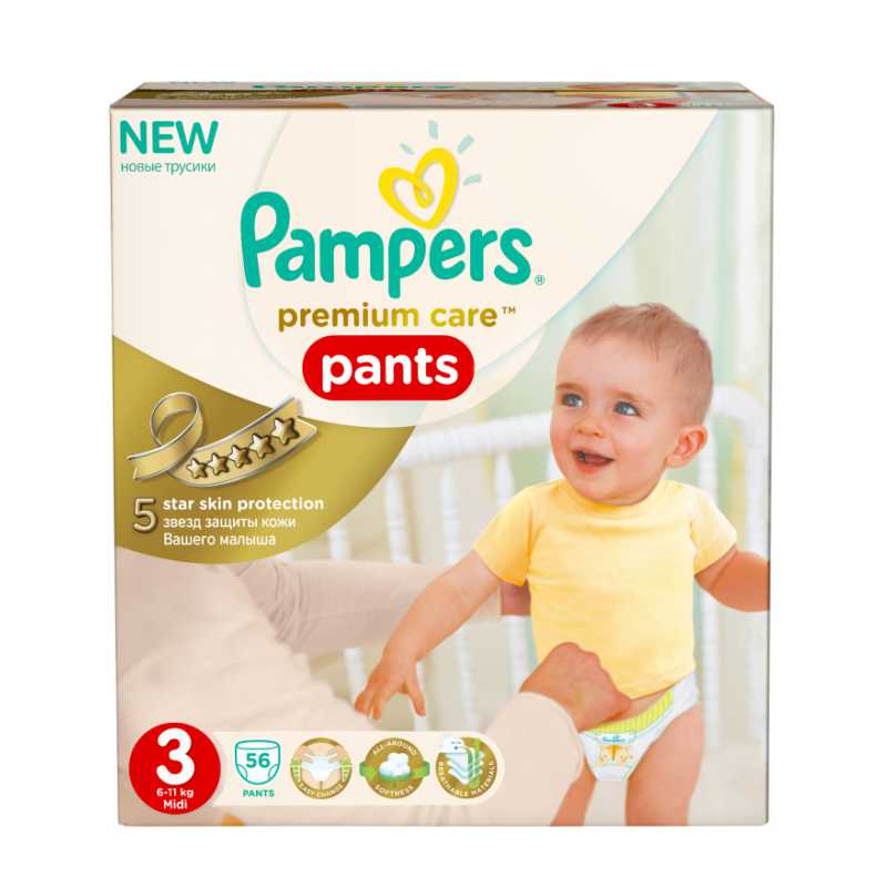 pampers baby Pampers Premium Pants - Size 3 6-11 kg - 56 Pieces (2061708722265)