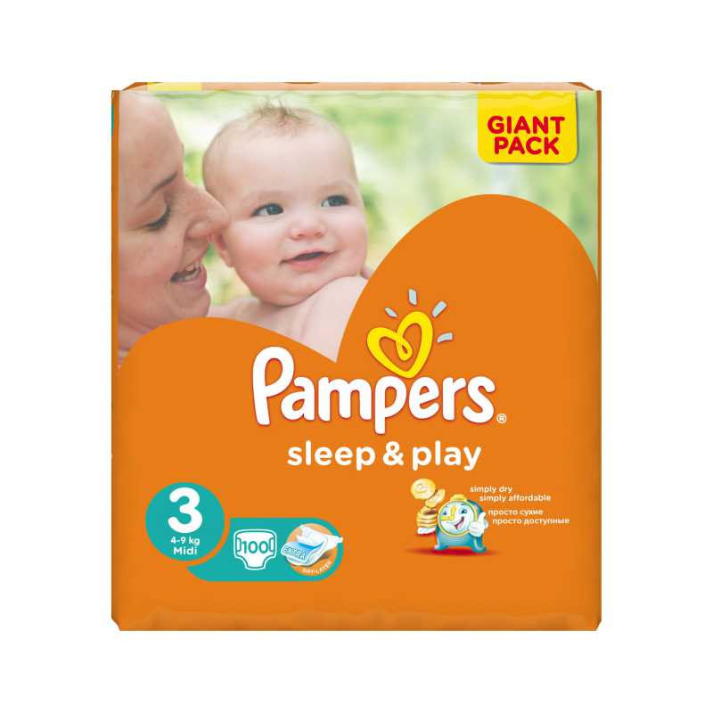 pampers BABY Pampers Sleep & Play diapers of 4-9 kg, 3rd size, 100 pieces. (2061708755033)