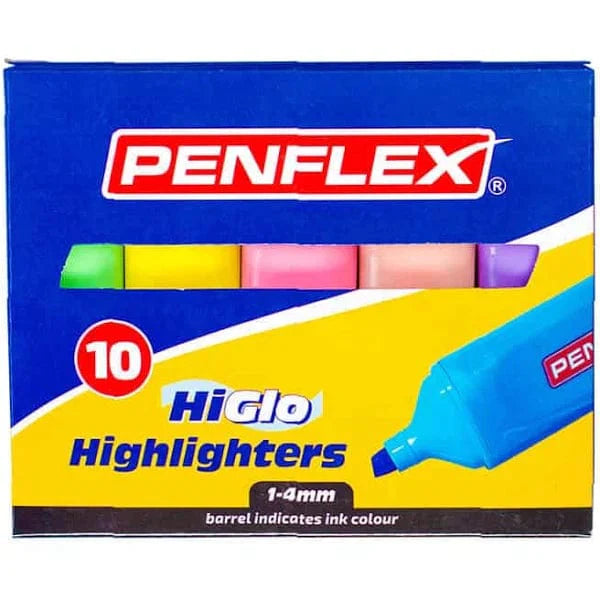 Penflex School Stationery Penflex highlighters 10s assorted (7211472191577)