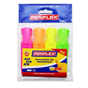Penflex Tech & Office Penflex Fluorescent Ink Highlighters (4 Pouch) (4413570187353)