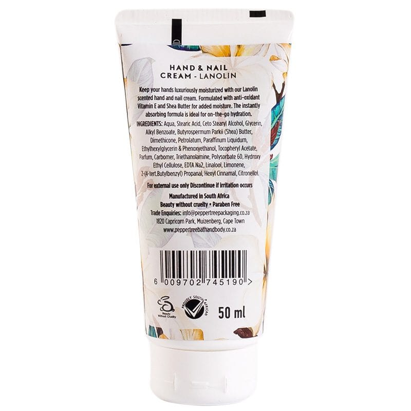 Pepper Tree SOAP DISH Body Essentials Lanolin Hand & Nail Cream 50ml (7225299697753)