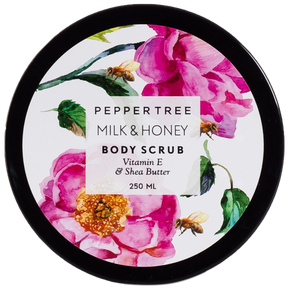 Pepper Tree SOAP DISH Body Essentials Milk & Honey Body Scrub 250ml (7225335808089)