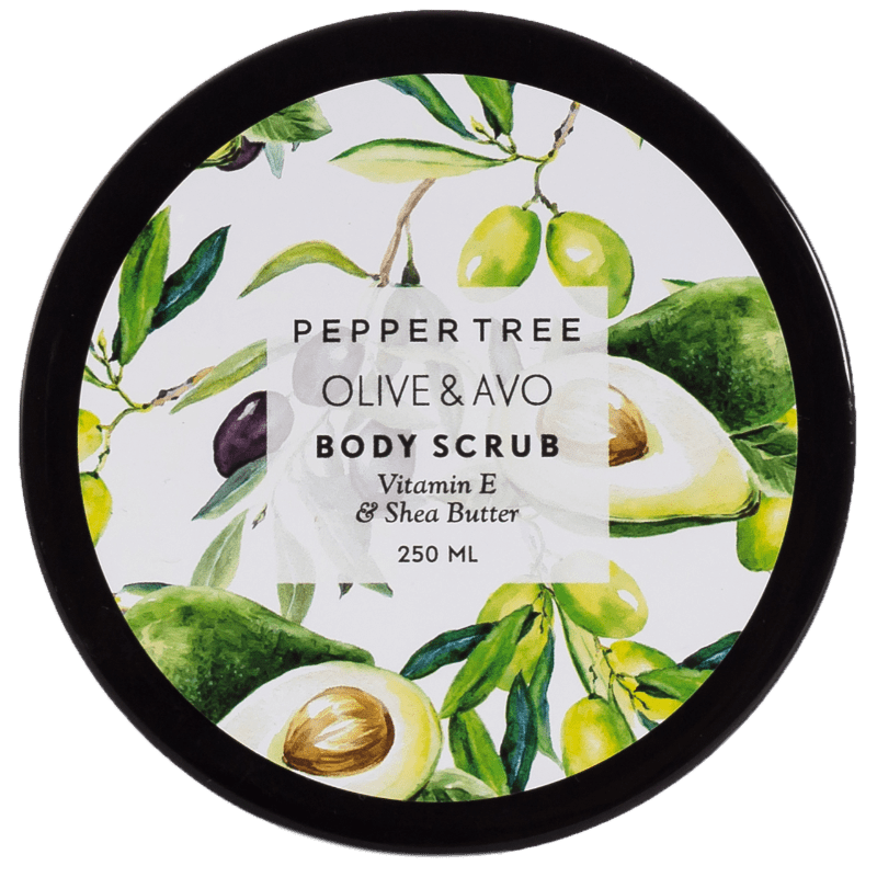 Pepper Tree SOAP DISH Body Essentials Olive & Avo Body Scrub 250ml (7225330925657)