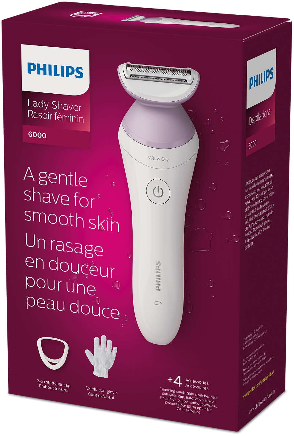 PHILIPS Lady Trimmer Philips Lady Shaver Series 6000 Cordless shaver Wet and Dry BRL136/00 (7260434202713)