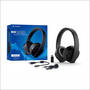 PlayStation Tech PlayStation 4 Gold Wireless Stereo Headset - Black (PS4) (2061803716697)
