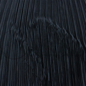 PLEATED SATIN Fabric Black Pleated Plisse Fabric 140cm (7142726795353)