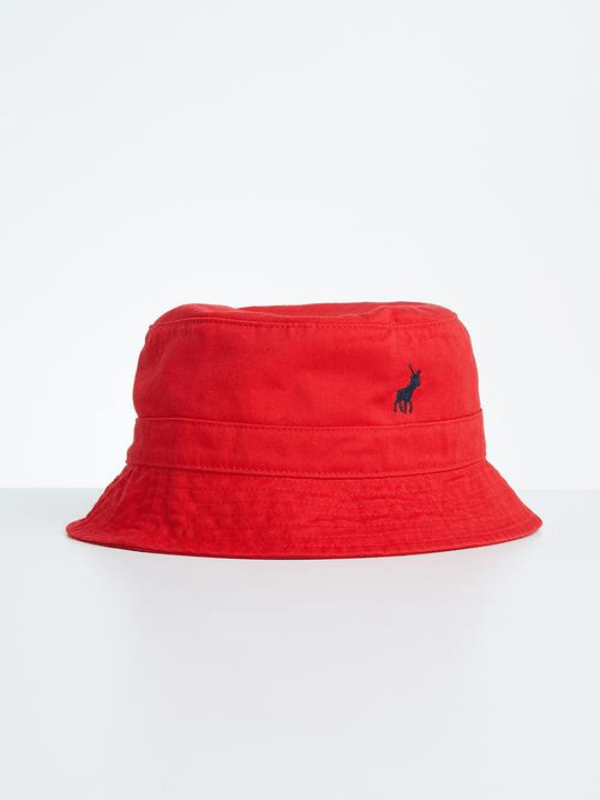 Red polo bucket deals hat