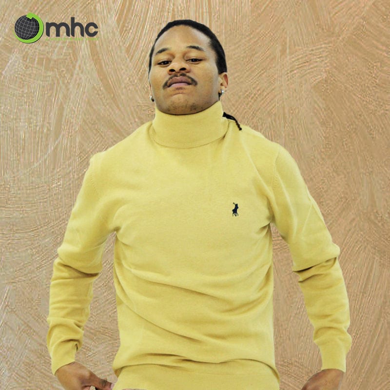 Polo Pull Over Polo Brad Merino Roll Neck Camel (6622703091801)