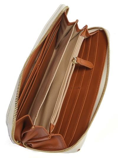 POLO PURSE WHITE Polo Heritage Ladies Zip Around Purse White (6557669982297)