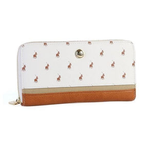 POLO PURSE WHITE Polo Heritage Ladies Zip Around Purse White (6557669982297)