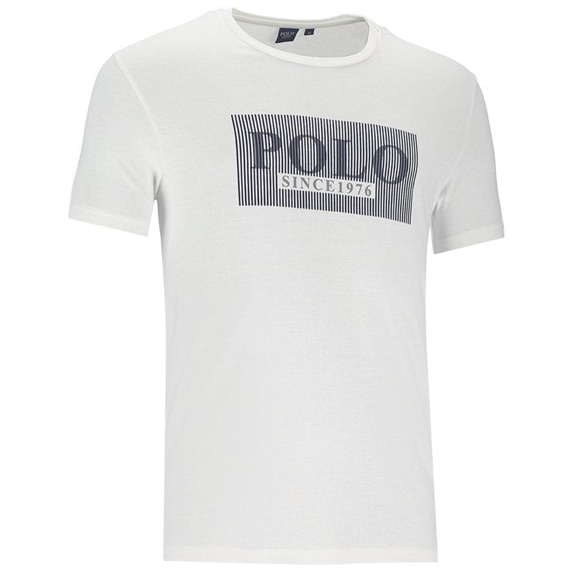 Polo T Shirt Polo Print Flock Tee White (7131057193049)