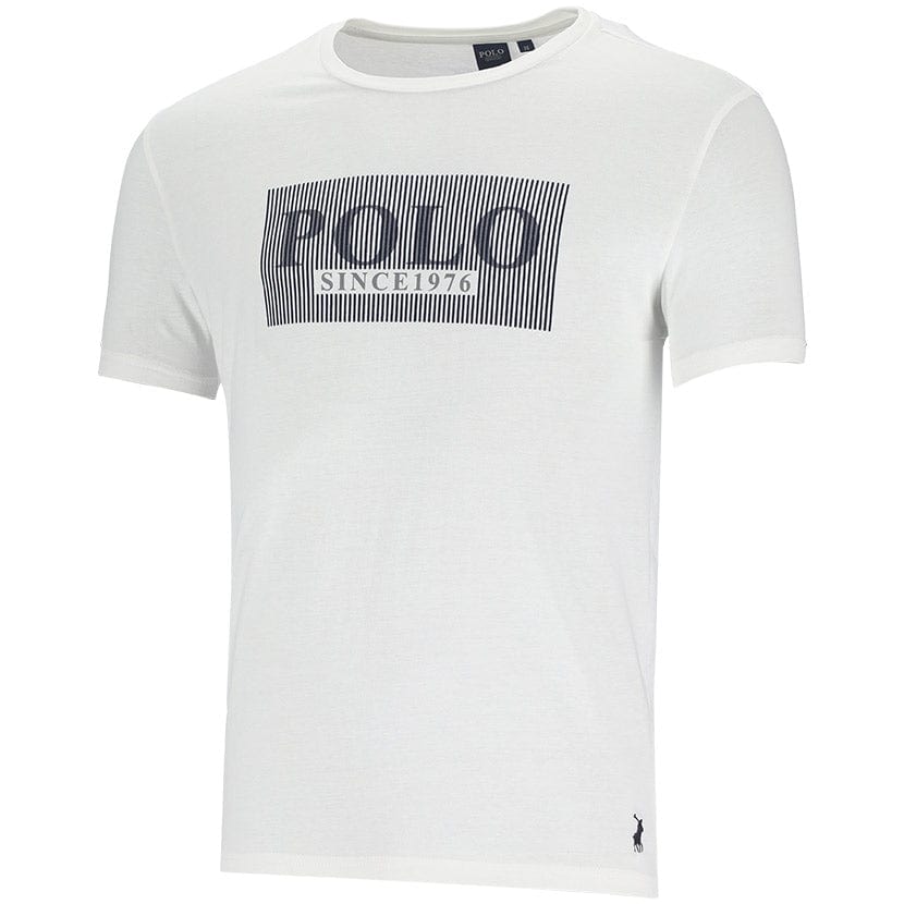 Polo T Shirt Polo Print Flock Tee White (7131057193049)
