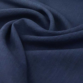 POLYESTER Dress Fabrics Navy Snow Look Linen Fabric 150 cm (4698877132889)