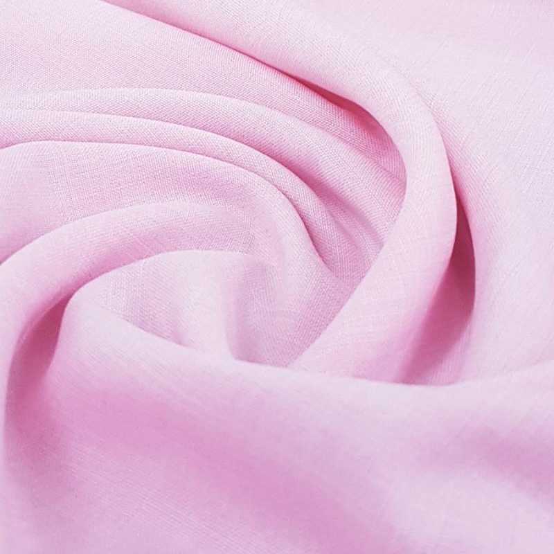 POLYESTER Dress Fabrics Pink Snow Look Linen Fabric 150 cm (4698877132889)