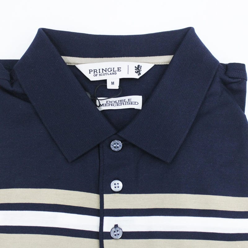 Pringle Golf T Shirt Pringle Stripe Golfer Navy MTOP0036 (7132757885017)