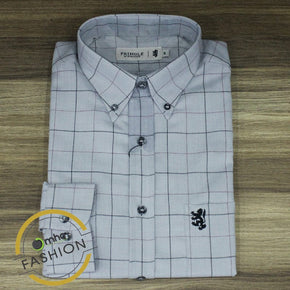 Pringle Shirts M Pringle Mens Long Sleeve Classic Fit Shirt Grey Check (6808965709913)