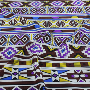 PRINTED MINI MATT Fabric Printed Mini Matt Ndebele Brown/Purple Fabric 150cm (7128300126297)