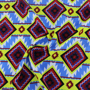 PRINTED MINI MATT Fabric Printed Mini Matt Red/Blue Ndebele Fabric 150cm (7128299044953)