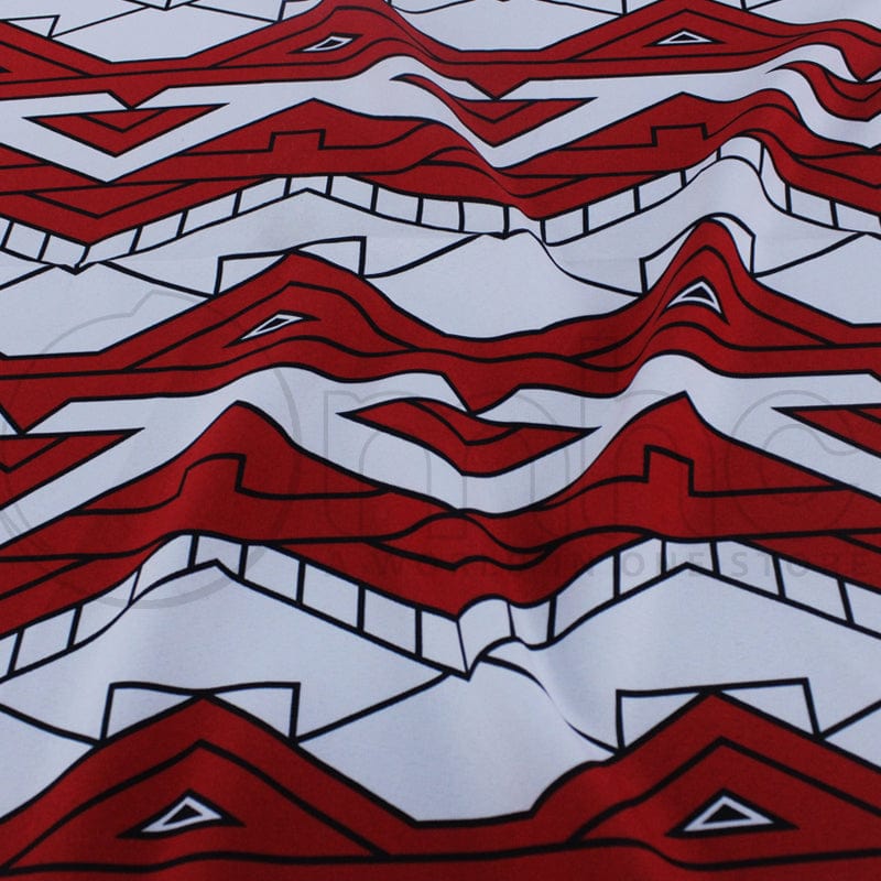 PRINTED MINI MATT Fabric Printed Mini Matt Red Ndebele Fabric 150cm (7128298455129)