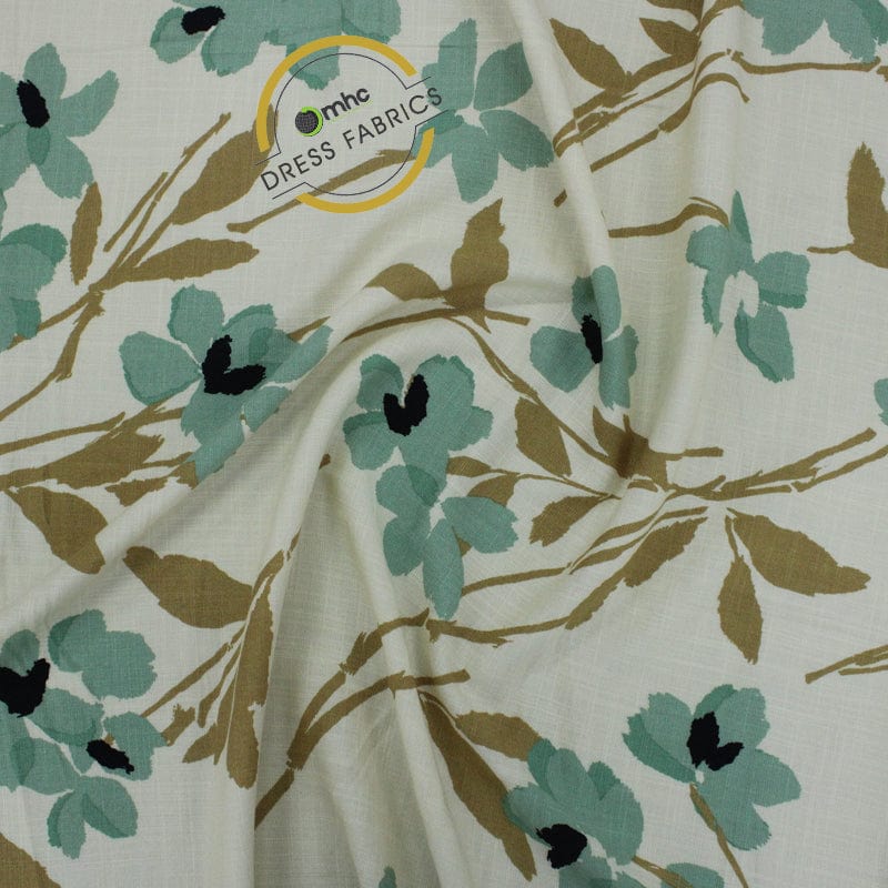 PRINTED RAYON Dresses Printed Rayon Slub Spandex Fabric 150 cm (6828953960537)