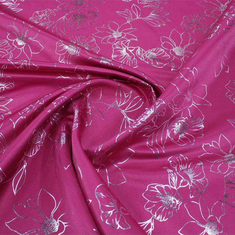 Printed Satin Dress Fabrics Printed Foil Duchess Satin Fabric 150 cm (6930282414169)