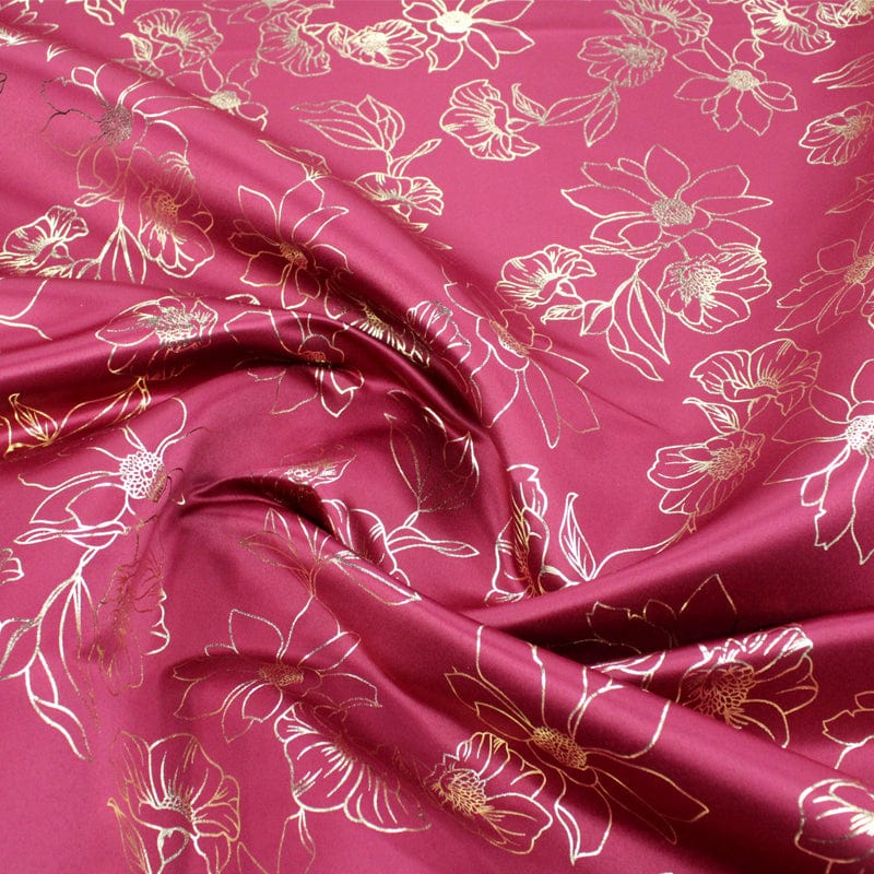 Printed Satin Dress Fabrics Printed Foil Duchess Satin Fabric 150 cm (6930282414169)
