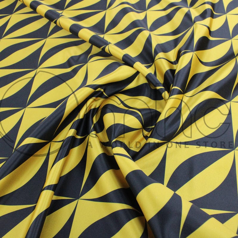 Printed Satin Dress Forms Gold Printed Digital Duchess Satin Fabric 150cm (7076055220313)