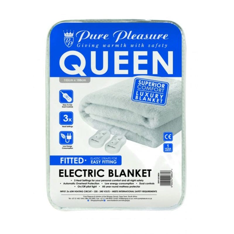 PURE PLEASURE ELECTRIC BLANKET Queen 152x188 Pure Pleasure Sherpa Full Fitted Electric Blanket With Elastic (6562276409433)