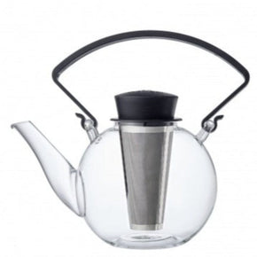 QDO Teapot QDO Glass Teapot With Clip Handle & Stainless Steel Filter 1 Litre- Black (7074168569945)