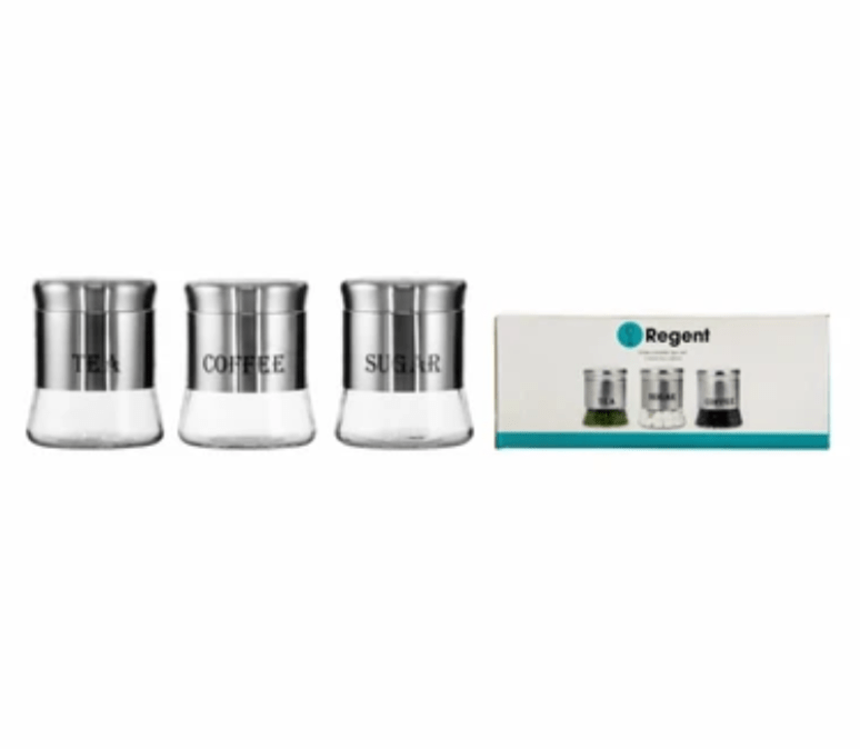 Regent CANISTER Regent Glass Canister 3 piece Set (4653415628889)