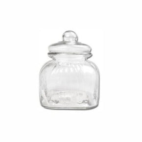Regent CANISTER Regent Square Ribbed Glass Canister With Glass Lid, 2.25 Litre (6809690407001)