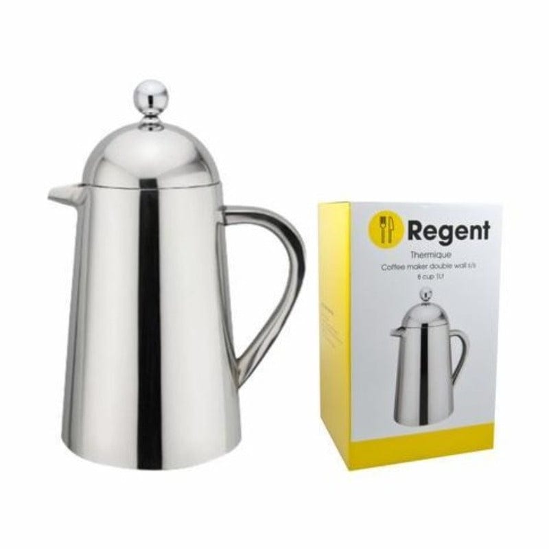 Regent COFFEE MAKER Regent Coffee Plunger Double Wall Stainless Steel Thermique 8 Cup, 1 Litre (6722543124569)