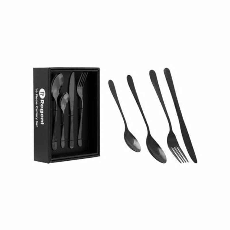 Regent CUTLERY Regent Chiswick Stainless Steel Black 16 Piece Cutlery Set 54058 (6960078618713)