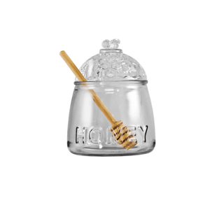 Regent Dispensers Regent Glass Honey Dispenser With Lid & Dipper 590ml Set 3 Piece (7099319976025)