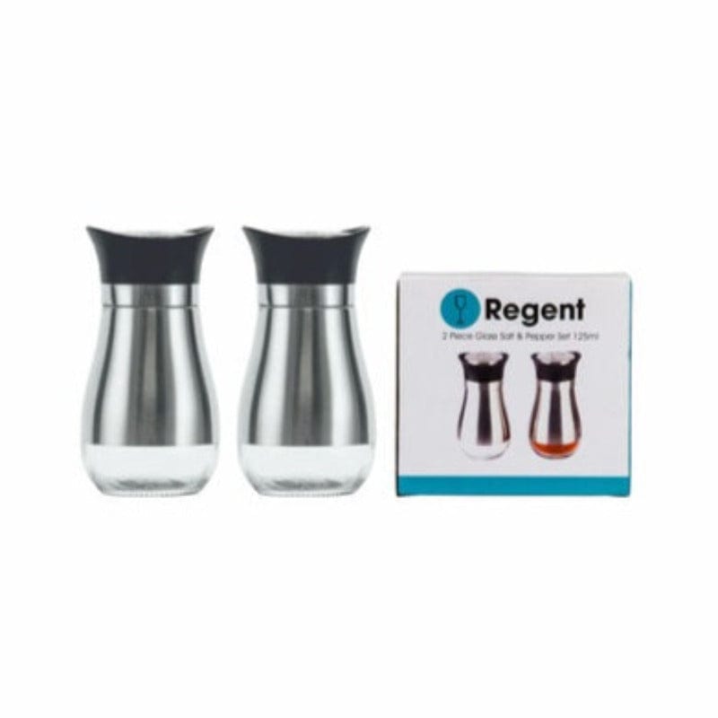 Regent SALT & PEPPER Regent Salt & Pepper Glass Shakers With Metal Coating 2 Piece 125ml (6995485327449)