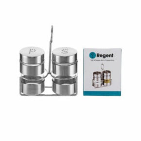 Regent SALT & PEPPER Regent Salt & Pepper Glass Shakers With Metal Coating On Stand 2 Pieces, 85ml (6995493683289)