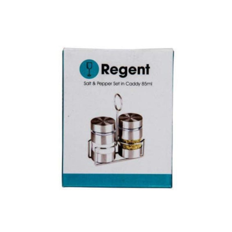 Regent SALT & PEPPER Regent Salt & Pepper Glass Shakers With Metal Coating On Stand 2 Pieces, 85ml (6995493683289)