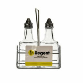 Regent SALT & PEPPER Regent Square Oil & Vinegar Bottles On Wire Stand, 200ml 2 Piece (6995509084249)